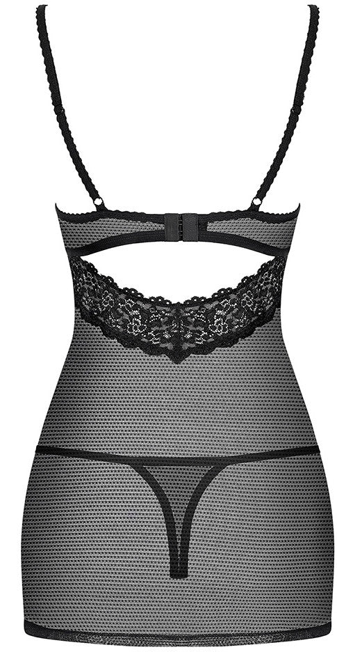 OBSESSIVE | Athena 852 Chemise, Svart blondenattkjole