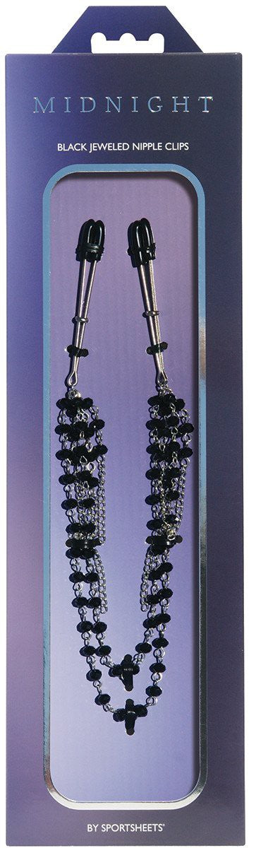 FEELME | Midnight Jeweled Nipple Clips justerbare brystklyper med…
