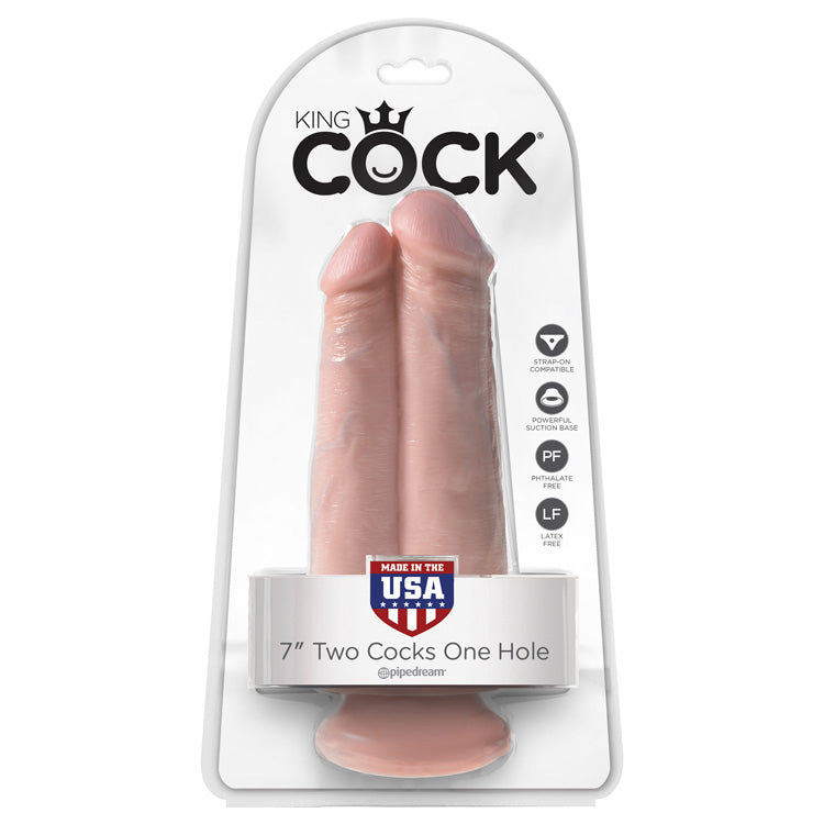 KING COCK | Dobbeldildo Two Cocks One Hole 18 cm
