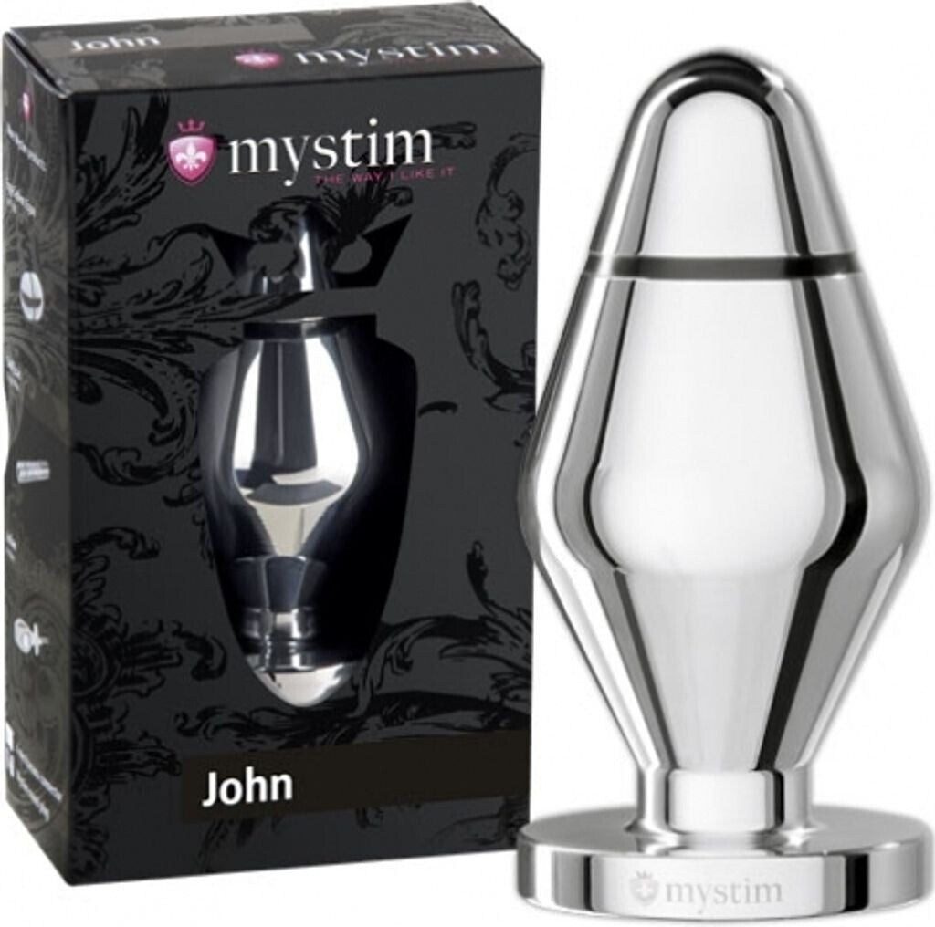 MYSTIM | E-Stim John, Stor buttplugg i aluminium for elektrosex