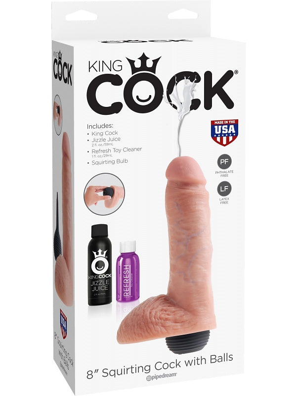 KING COCK | Squirting Cock dildo med sprutefunksjon 20 cm