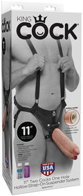 KING COCK | Hul Strap-On 28 cm dobbeldildo for Menn