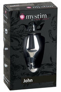 MYSTIM | E-Stim John, Stor buttplugg i aluminium for elektrosex