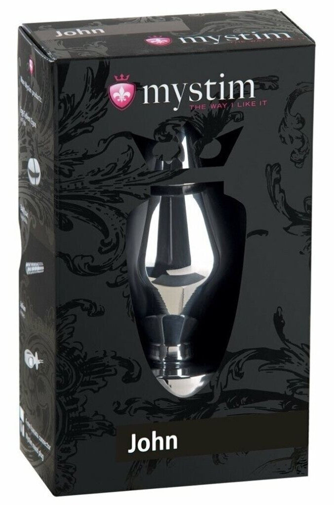 MYSTIM | E-Stim John, Stor buttplugg i aluminium for elektrosex
