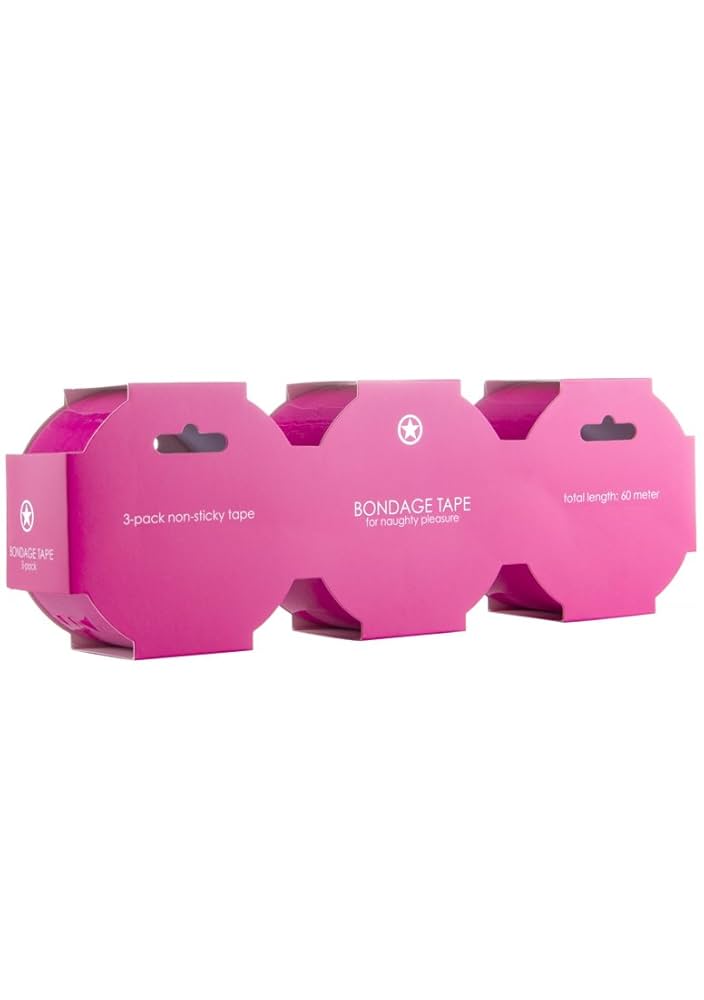 OUCH | ! – Bondage Tape – Rosa – 20 m x 5 cm (3 ruller)